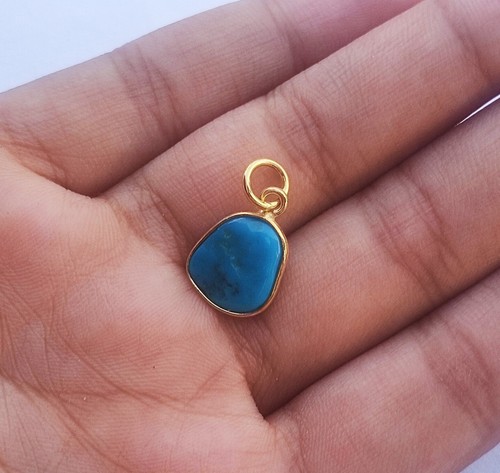 Ciondolo oro turchese - oro, blu
