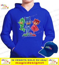 pj masks FELPA cappuccio CAPPELLO OMAGGIO pj mask gufetta geco gattoboy