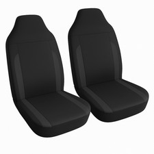 Coppia Coprisedili Anteriori Schienali Per Auto Universali Sportivi Neri