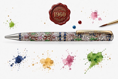 Penna sfera cloisonnè - , dipinta