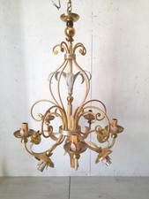 LAMPADARIO IN METALLO DORATO