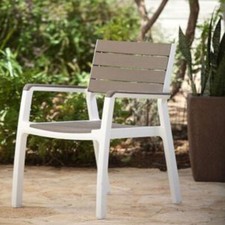 Sedia da giardino in resina tortora Poltrona da esterno in polipropilene interno