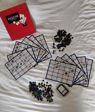 Vintage PoKeNo Poker Keno gioco di carte set 12 tavoli + 300 pennarelli pulsanti e mazzo