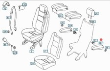 MERCEDES W638 VITO BRACCIOLO PIEGHEVOLE CENTRALE SEDILE ANTERIORE OEM 0009701030
