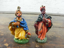 STATUINE Presepe IN plastica VINTAGE 2 RE MAGI Personaggi Miniature Piccole Mini