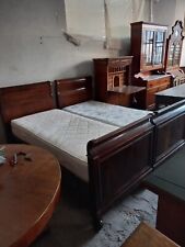 LETTI ANTICHI A BARCA DELL'800 IN NOCE COMPLETI