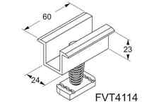 10 PZ. TEKNOMEGA FVT4114 morsetto intermedio centrale in alluminio fotovoltaico