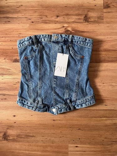 Zara top donna denim trf - zara,