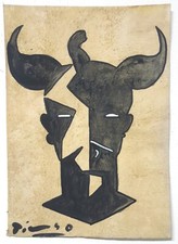 PABLO PICASSO inchiostro Minotauro firmato a mano cubista surrealista arte espressionista