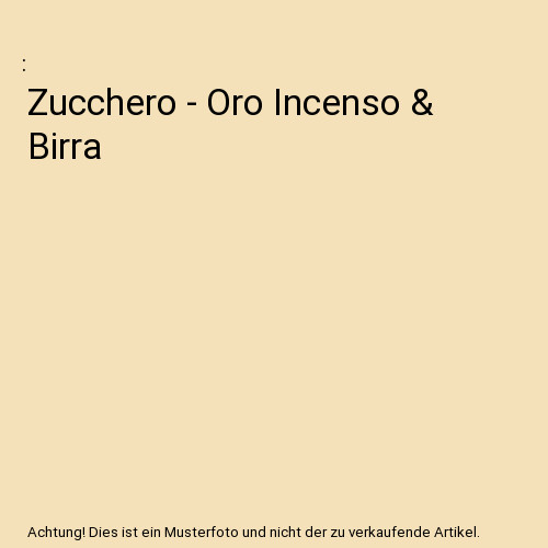 Zucchero oro incenso birra - -,