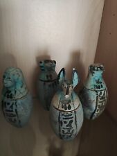 Vasi Canopi 12 Cm Antico Egitto Pietra Dipinta A Mano