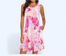 Mini abito smanicato rosa con
