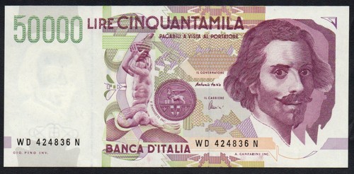 50000 lire bernini tipo - lire,