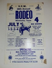 Poster Texas Show Rodeo anni 80 boxe truciolato Wimberley
