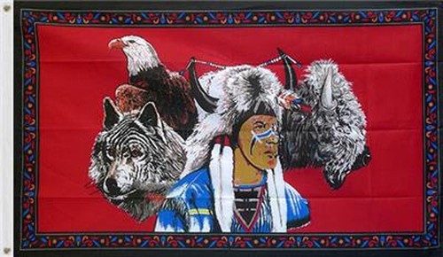 Native indian flag 3 - indian, 3'