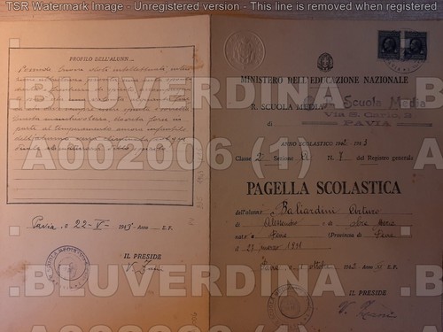 A2006 pavia pagella scolastica - pagella,