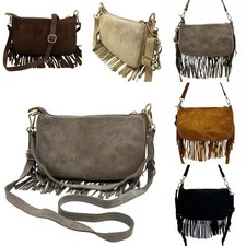 Borsa A Spalla In Camoscio Con