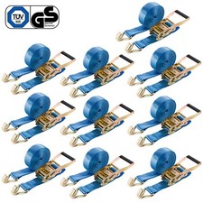 AREBOS 10x Cinghia di Serraggio Cinghia di Sicurezza a Cricchetto 6 m x 50 mm