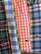 Lotto 4 camicie VINEYARD VINES uomo manica media lunga Gingham a quadri Tucker