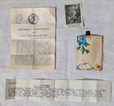 BUSTINA DA APPENDERE AL COLLO PORTA PREGHIERE CUORE DI GESU' VINTAGE!!