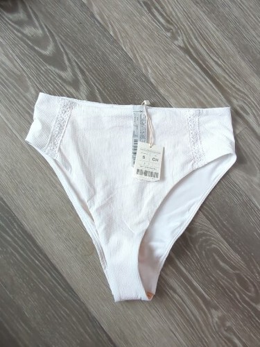 Slip bikini bianco vita alta