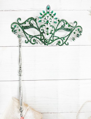 Maschera cristallo verde - in,