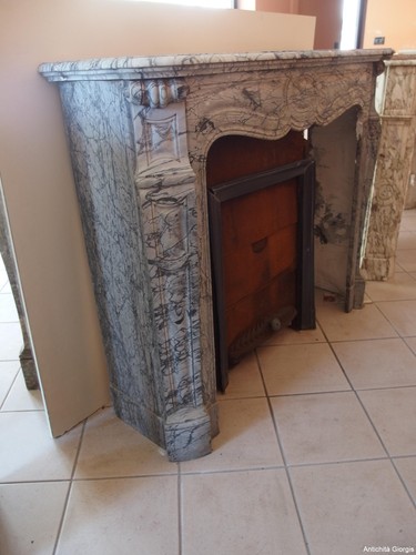 Camino marmo grigio stile - camino,