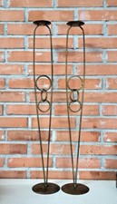 Candelabro ( 2 ) in ottone alto  lavorato come da foto H cm 78