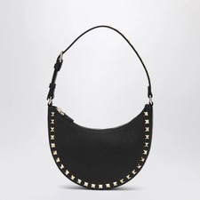 Valentino Garavani Rockstud Mini Hobo Bag - Pelle Nera, Manico Regolabile