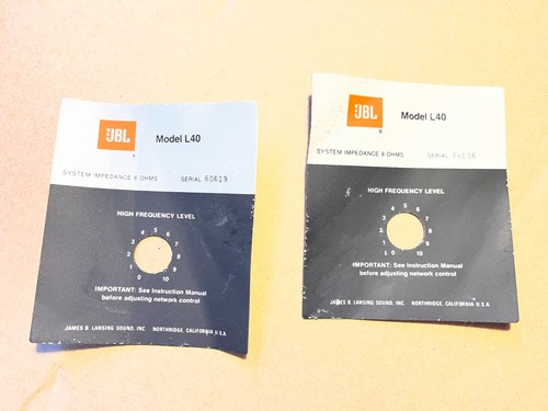 Jbl l40 speakers filters - speakers, filters.