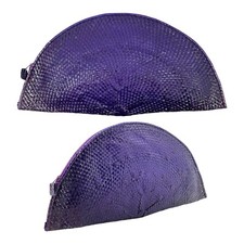 Borsa pochette vintage anni 60 70 grande paglia intrecciata borsetta FILIPPINE VIOLA 