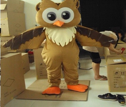 Costume mascotte gufo marrone
