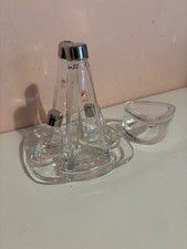 Angelo Mangiarotti design Olpe Set Tavola cristallo Anni ‘80 olio aceto