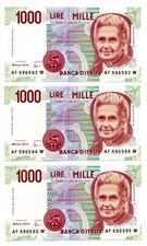 ITALIA - LOTTO DI 3 BANCONOTE