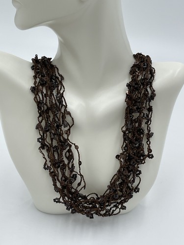 Brown confetti beads scarf - brown,