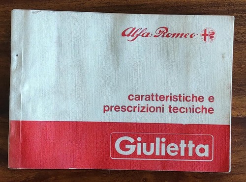 Alfa romeo giulietta libretto - giulietta,