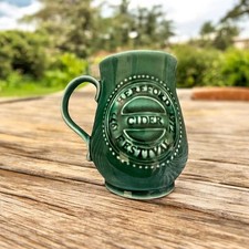 Tazza Vintage 1972 Hereford Cider Festival - Tankard Ceramica Smaltata Verde INGLESE