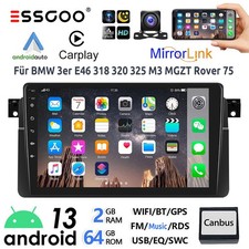 Autoradio Android 13 Carplay GPS NAVI RDS + Kam per BMW Serie 3 E46 M3 Rover 75 MGZT