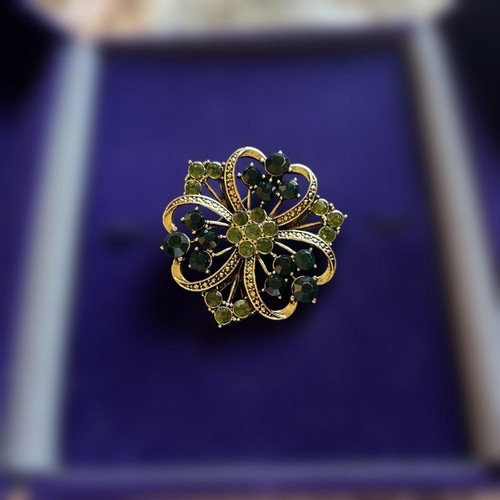 Spilla fiore vintage - , verde