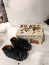 Rarissime Antiche Scarpe Bimbo Brunate E0/5002 Marrone Cuoio X Collezione