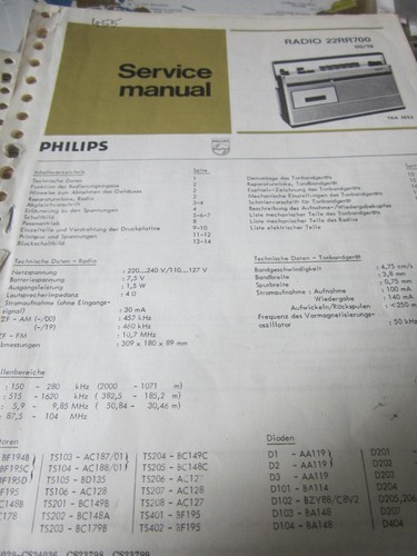 Radio philips 22rr700 schemi - 22rr700,