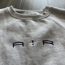 Maglione girocollo vintage Nike Air Center Swoosh grigio leggi misure