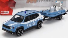 1/43 MONDOMOTORS - JEEP | RENEGADE POLICE CON CARRELLO E GOMMONE 2017 - TRAILER 