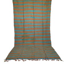 Tappeto berbero marocchino vintage fatto a mano lana striscia kilim tappeto...