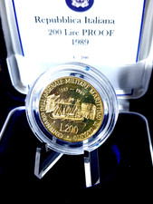 ITALIA DITTICO.200 lire proof 1989. 500 LIRE BIMETALLICA 1989+COFANETTI ITALIA