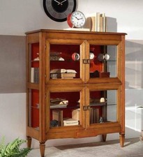 MOBILE VETRINA ARGENTIERA 4 PORTE  IN LEGNO MASSICCIO COLORE NOCE BASSANO 6227