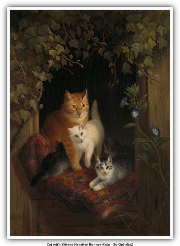 Gatto con gattini henritte - con,