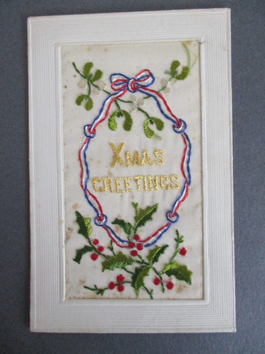 Silk embroidered french - embroidered, old