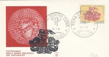 25/7/1975- 1  FDC FIRST DAY " 100° LEGGE ORGANICA NOTARIATO" (1201)