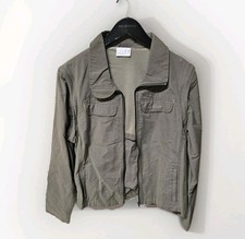 Giacca Primaverile Da Donna Taglia M/L Color Verde Cachi Maniche Estraibili